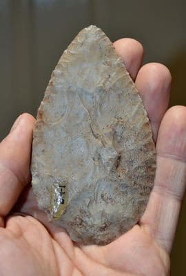 A large and superbly worked Neolithic / Pre-Dynastic Egyptian Piriform flint knife (EG8) SOLD