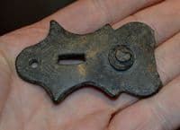 A large, elaborate Elizabethan period bronze Escutcheon plate from an item of furniture. SOLD