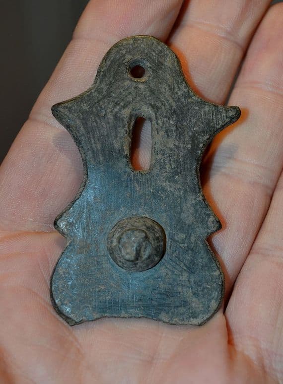 A large, elaborate Elizabethan period bronze Escutcheon plate from an item of furniture. SOLD