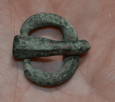 A large, excellent and robust Anglo Saxon bronze buckle from Nottinghamshire. SOLD