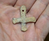 A large, excellent and still wearable Medieval lead Cross (Crucifix) pendant from Norfolk. SOLD