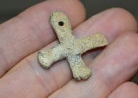 A large, excellent and still wearable Medieval lead Cross (Crucifix) pendant from Norfolk. SOLD