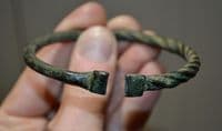 A large, excellent and very robust Viking bronze armlet / bangle found in Germany, still very wearable. SOLD