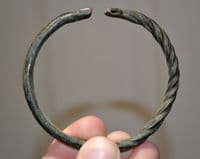 A large, excellent and very robust Viking bronze armlet / bangle found in Germany, still very wearable. SOLD