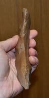 A large & excellent Neolithic flint hand sickle , Le Grand Pressigny, France, found 1920s. SOLD