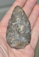 A large, finely worked and superb Neolithic flint spear head, Grantham, Lincs. SOLD