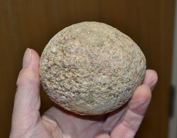 A large, heavy (750g) and impressive Neolithic Quartzite Hammer Stone, Mildenhall, Suffolk.