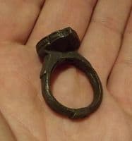 A large, impressive and wearable Byzantine bronze mans finger ring. SOLD