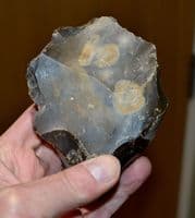 A large Paleolithic (Neanderthal) Ovate flake hand axe, Lynford Quarry, Norfolk. SOLD