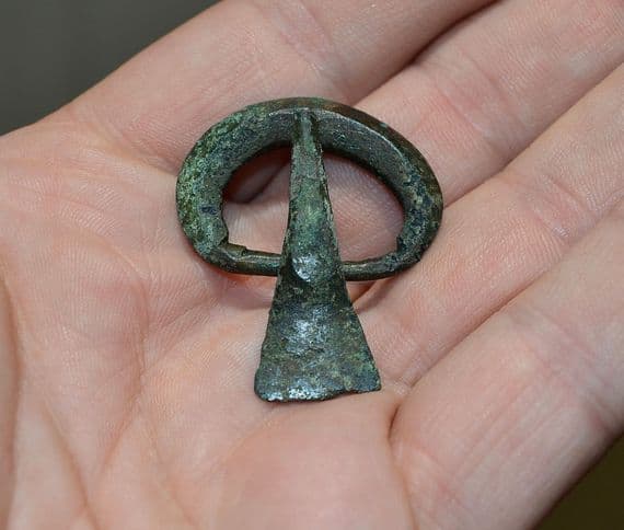 A large, pleasant and unusual Anglo Saxon / Viking period bronze buckle from Yorkshire. SOLD