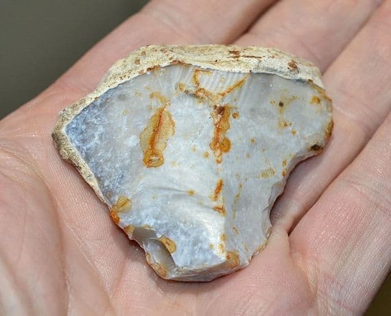 A large & pleasant Neolithic cortex backed flint scraper tool, Woodhenge, Salisbury Plain (N60) SOLD