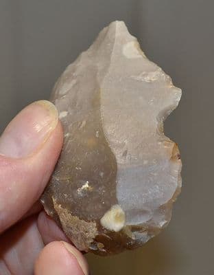 A large & pleasant Neolithic notched scraper, Avon Valley, Fordingbridge, Hants (N85) SOLD