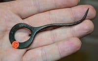 A large, rare and excellent, Late Bronze age to Early Iron Age bronze ring headed 