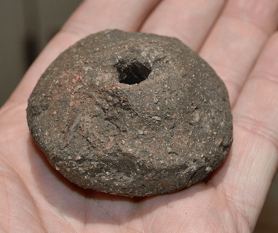 A large, rare and impressive Late Neolithic / Early Bronze Age pottery Spindle Whorl. Germany. SOLD