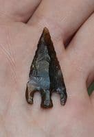 A large & superb Early Bronze Age flint Barbed & tanged arrowhead with curved barbs, Leics. SOLD