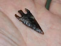 A large & superb Early Bronze Age flint Barbed & tanged arrowhead with curved barbs, Leics. SOLD