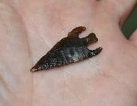 A large & superb Early Bronze Age flint Barbed & tanged arrowhead with curved barbs, Leics. SOLD