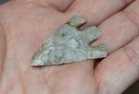 A large & superb Late Neolithic / Early Bronze Age flint Barbed & tanged arrowhead, Leics. SOLD