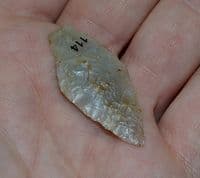 A large & superb Late Neolithic / Early Bronze Age Lozenge shaped point, Cheddar, Somerset.  SOLD