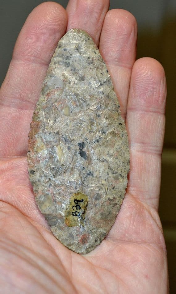 A large & very finely worked Neolithic / Pre-Dynastic Egyptian  flint Leaf shaped knife  (EG5) SOLD