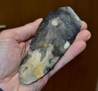 A large & very nicely worked Neolithic flint axe, Holme Beach, North Norfolk.