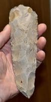 A large, well worked Neolithic flaked & semi-polished flint axe head, Colchester, Essex. SOLD