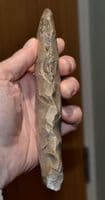 A large, well worked Neolithic flaked & semi-polished flint axe head, Colchester, Essex. SOLD