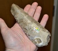 A large, well worked Neolithic flaked & semi-polished flint axe head, Colchester, Essex. SOLD
