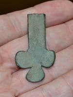 A large zoomorphic bronze terminal from a huge Anglo Saxon bronze cruciform brooch, Norfolk.
