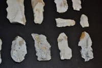 A lot of 12 x Mesolithic Portland flaked Chert Bladelets, Portland Bill, Dorset (N110) SOLD