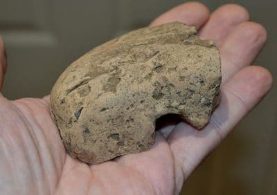 A major segment of a rare Bronze age pottery loom weight found on Mount Ipf (a Prehistoric Hill Fort), Southern Germany