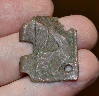 A Medieval Bronze buckle plate with embossed Dragon design, River Thames, London. SOLD