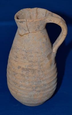 A nice large Roman buff terracotta single handled Wine Jug excavated in London, c.1939, Full Provenance. SOLD