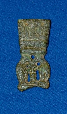 A nice large Viking bronze strap end. SOLD