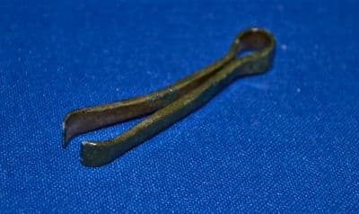 A nice pair of Roman bronze tweezers from a small cosmetic set. SOLD