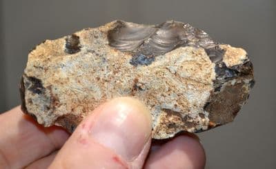 A nice Palaeolithic Mousterian (Neanderthal) backed flint knife from Lisieux, France. SOLD