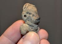 A nicely detailed Pre-colombian South American terracotta head / bust from a votive figurine, Colima, Mexico (1) SOLD