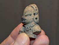 A nicely detailed Pre-colombian South American terracotta head / bust from a votive figurine, Colima, Mexico (1) SOLD