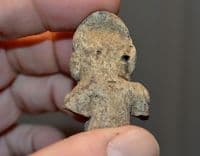 A nicely detailed Pre-colombian South American terracotta head / bust from a votive figurine, Colima, Mexico (1) SOLD