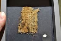 A nicely framed fragment of linen wrapping from an Ancient Egyptian Mummy, Saqqara, Egypt (K33) SOLD