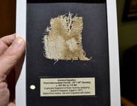 A nicely framed fragment of linen wrapping from an Ancient Egyptian Mummy, Saqqara, Egypt SOLD
