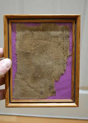A nicely framed segment of linen wrapping from an Ancient Egyptian Mummy,  SOLD