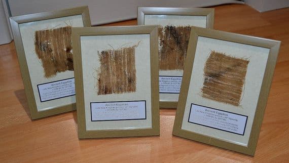 A nicely framed segment of linen wrapping from an Ancient Egyptian Mummy, SOLD