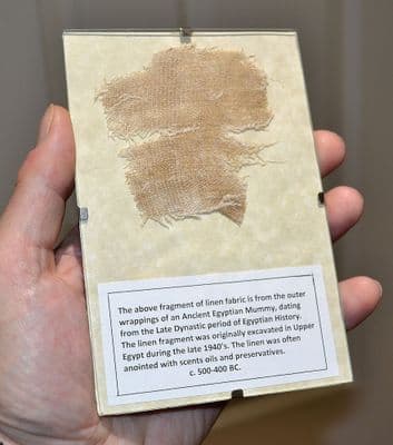 A nicely presented segment of linen wrapping from an Ancient Egyptian Mummy (K23) SOLD