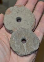 A pair of large Iron Age (Celtic) period terracotta Spindle Whorls, Germany SOLD