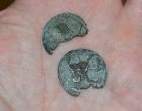 A pair of ornate and scarce Early Byzantine bronze 