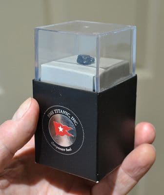 A piece of coal recovered from the wreck of the Titanic in display box (K10) SOLD