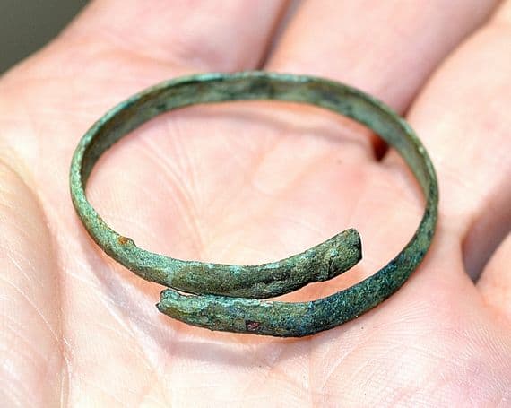 A pleasant Bronze Age Childs bronze spiral bracelet, Germany SOLD