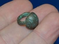 A pleasant Celtic bronze domed horse harness strap mount, British. SOLD