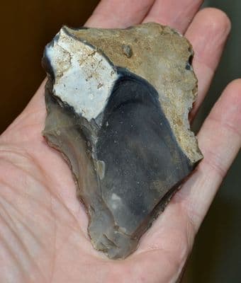 A pleasant Lower Paleolithic pointed flint hand axe, Hoxne, Suffolk. SOLD
